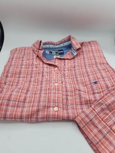 Camisa abotonada Cowboy Equipment para hombre XL rosa a cuadros LS - Imagen 3 de 3