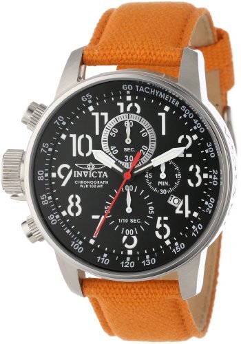 Мужские хронограф Invicta 11520 I-Force с черным циферблатом и оранжевыми стрелковыми часами