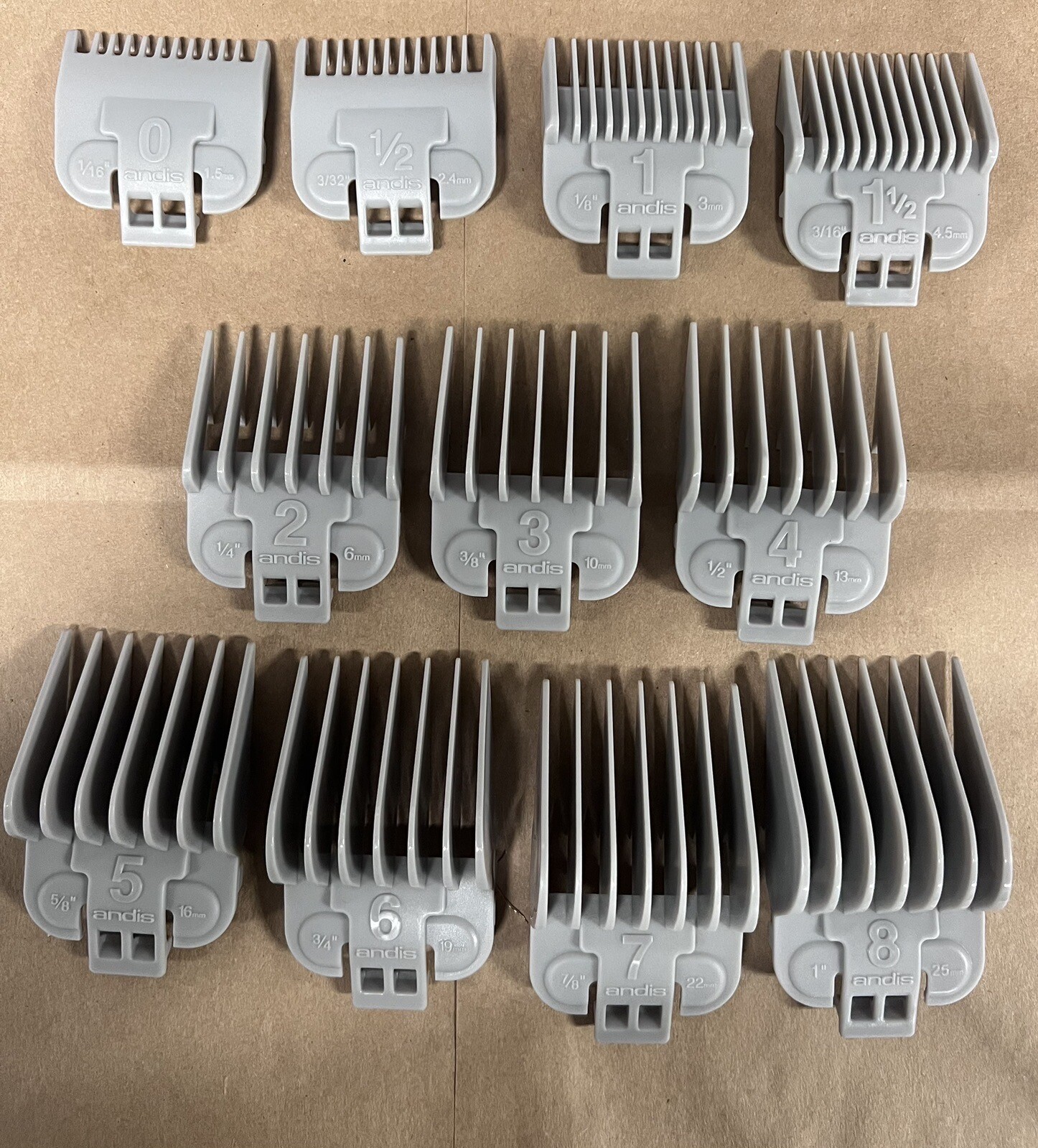 NEW Andis Snap On Blade Attachment Guide 11 pcs Comb US-1 LC
