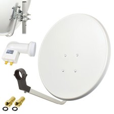 LogiSat Sat Anlage 60cm Spiegel Schüssel Twin LNB HD UHD h Antenne 2 Teilnehmer 