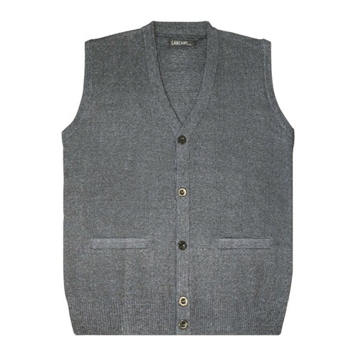 Men's Sleeveless ButtonUp V-neck Jumper Sweatshirt Cardigan Top Sleeveless (905) - Picture 13 of 16