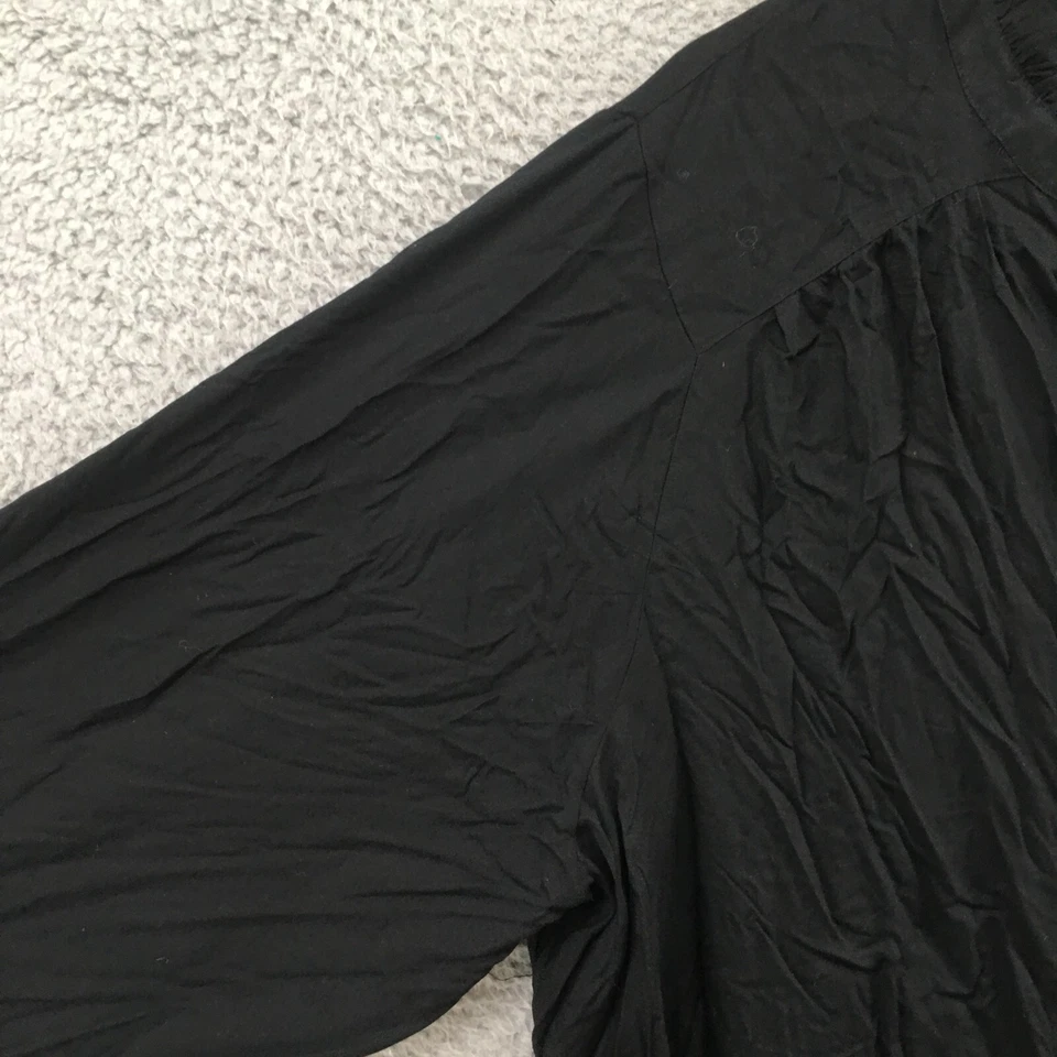 Camisa Top Lane Bryant Botón Delantero Manga Larga Mujer 22 Negro Algodón Cuello Redondo Foto 4 de 4