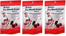 Hager Dry Mouth Drops Cherry Lozenges with Xylitol  2 Oz X 3 Packs