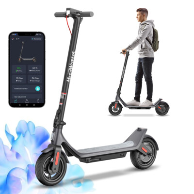 ADULT ELECTRIC SCOOTER 350W 30KM WITH APP 10'' FOLDABLE ESCOOTER SMART CONTROL