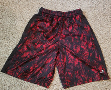 ACADEMY BCG Boys Red Black Basketball Shorts Size 8 EUC