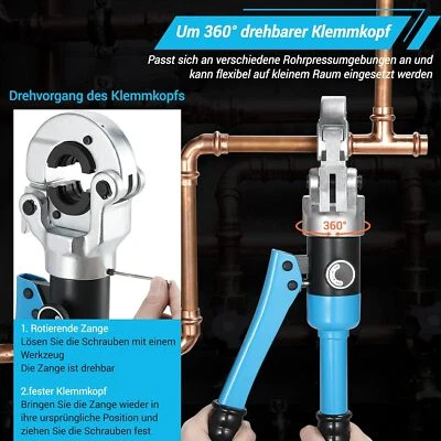 FEMOR Hydraulische Presszange V Kontur Kupferrohr Verbundrohr Rohrzange Pressmaschine