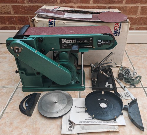 Ferm FBDS-350 heavy duty 350W belt and disc sander desk mount new boxed - Picture 2 of 10