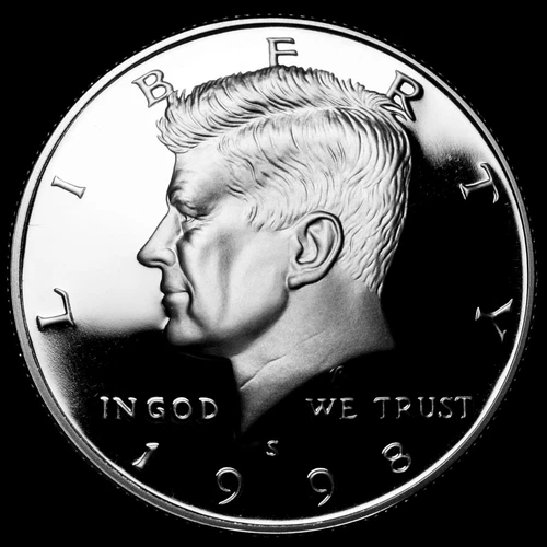1998 S  Kennedy Mint Silver Proof Half Dollar from Original U.S. Mint Proof Set