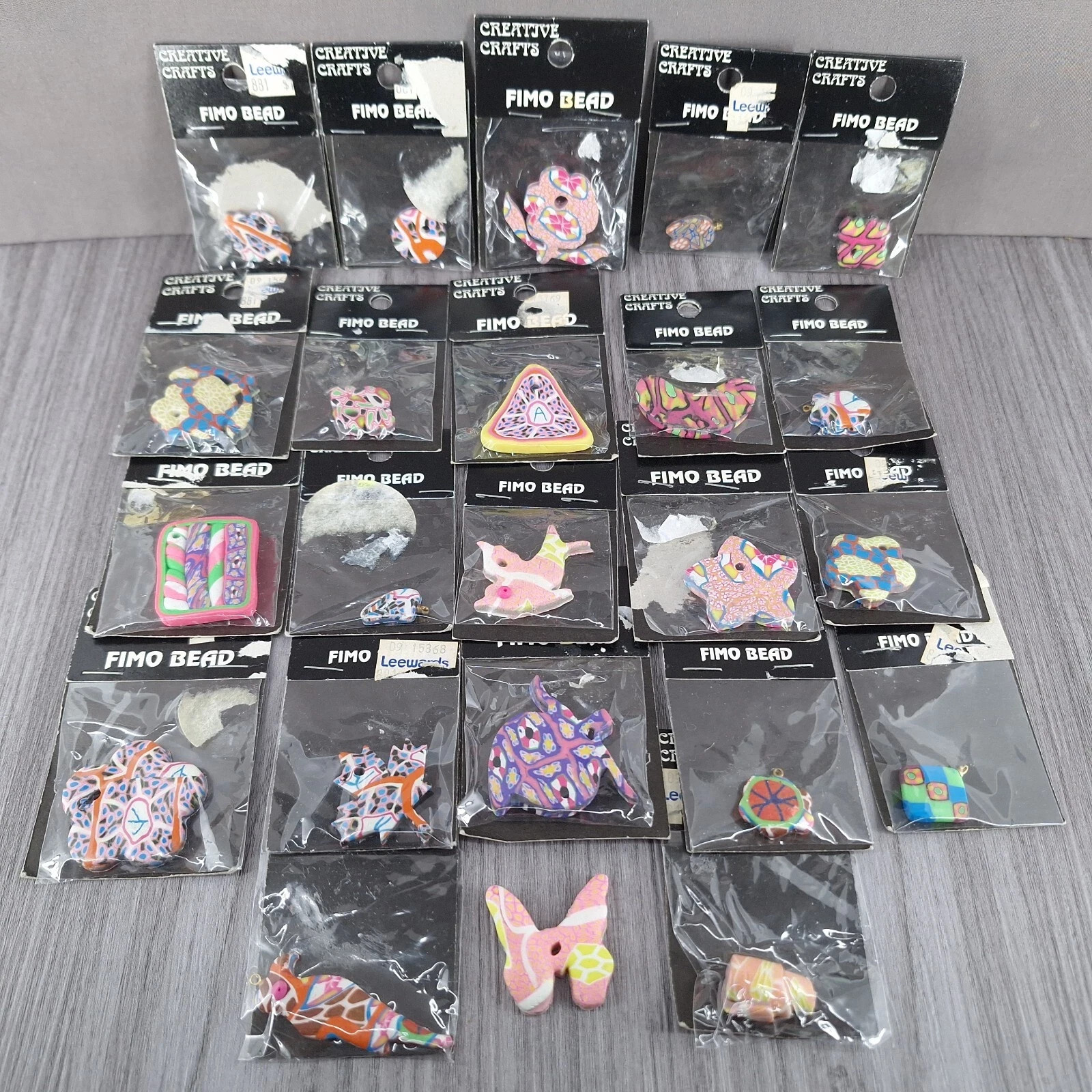 Vtg Fimo Polymer Clay Beads Creative Craft Jewelry Making Lot