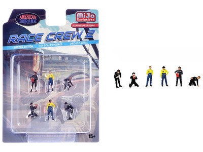 ''Race Crew #2'' 6 piece Diecast Figure Set (6 Figures) Limited Edition for 1/64