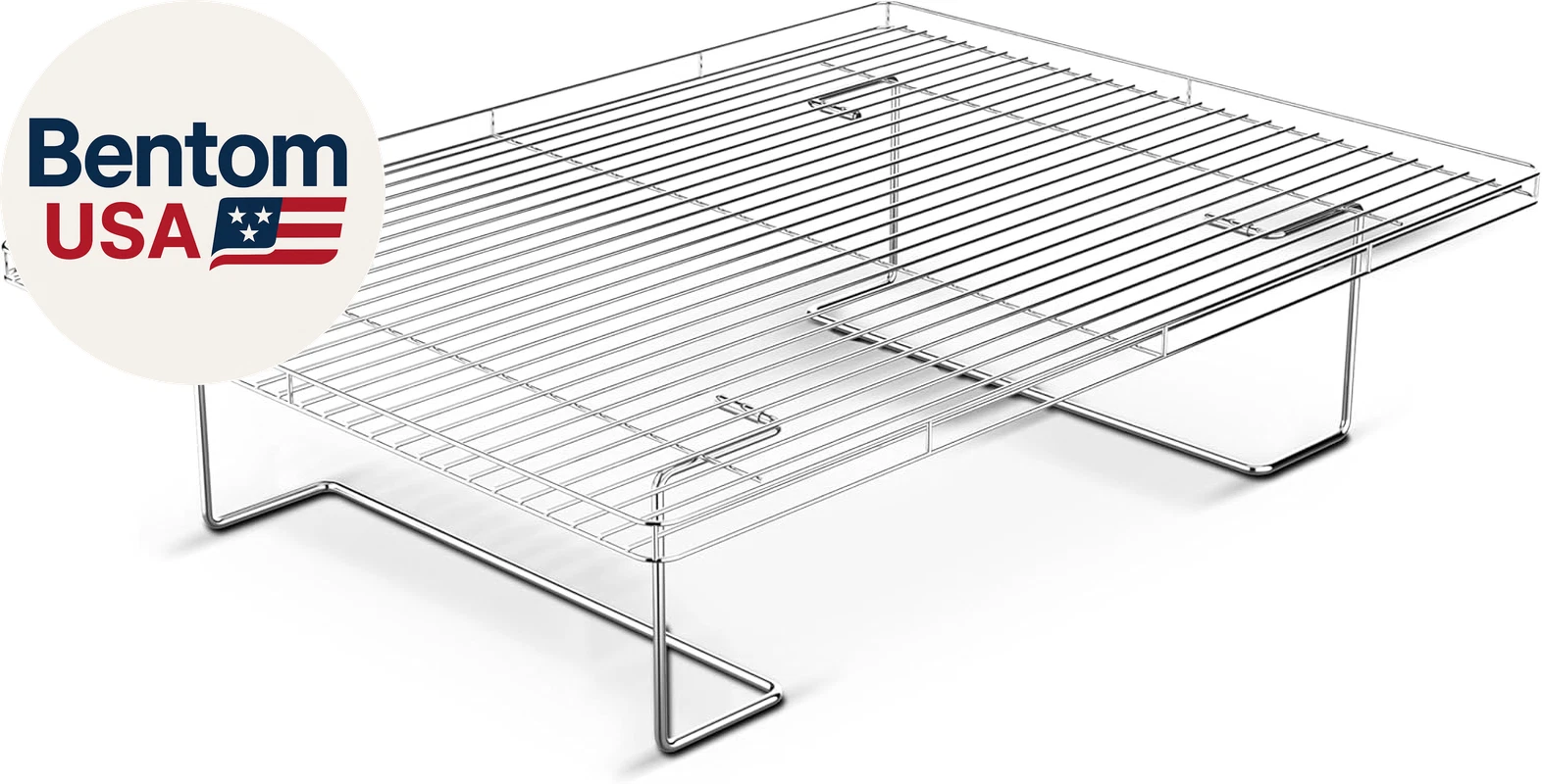 Flip-Free Crispmaster 1St Ever 4-Inch Elevated Roasting, Baking, and BBQ Rack fo