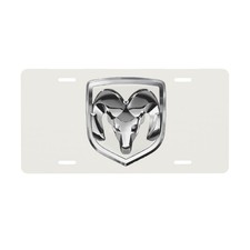 Dodge 12 X 6 In License Plate Stamped Metal Tag For Car Truck White