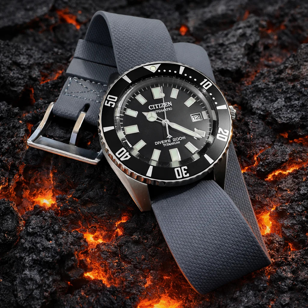 Bracelet Nato FKM Masar souple anti-transpiration pour montre