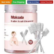 60 Pcs Disposable Baby Tongue Cleaner Toothbrush for 0-36