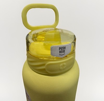 Ello 32 oz Water Bottle Screw Type Pop Top/ Straw - Lemonade