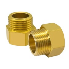 2PCS Brass Garden Hose Adapter 3/4" GHT Male to 3/4" NPT Female Connector,Ght to