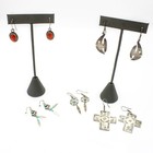 Southwest Sterling Silver Turquoise Red Coral Cross Earrings Lot of 5 #S5036-2 — photo 1