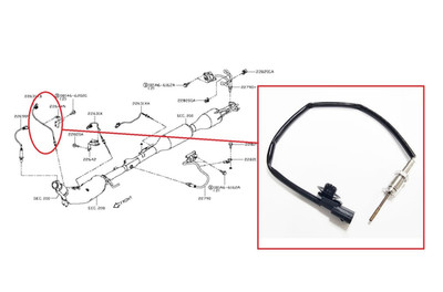 JPL Abgastemperatursensor Für Nissan Navara Pick UP NP300 D23 2.3D 15+ (2)