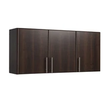 Elite 54" Wall Cabinet, Espresso Storage Cabinet with 2 Adjustable Shelves, S...