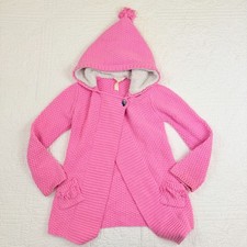 MATILDA JANE Girls 8 Sweater Coat Jacket Pink Knit Hooded Boho Cottagecore Cozy