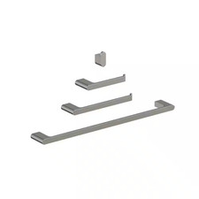 4-Piece Bathroom Hardware Set Wall Mounted with 23.6 In. Towel Bar in Brushed Ni