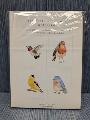 Set of 8 x Emily Lex Studio Paintable Watercolor Notecards 5''x7'' Sketches Inc.