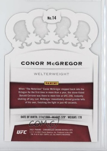 2021 Panini Chronicles UFC Crown Royale Conor McGregor #14 15t9 - Bild 2 von 3