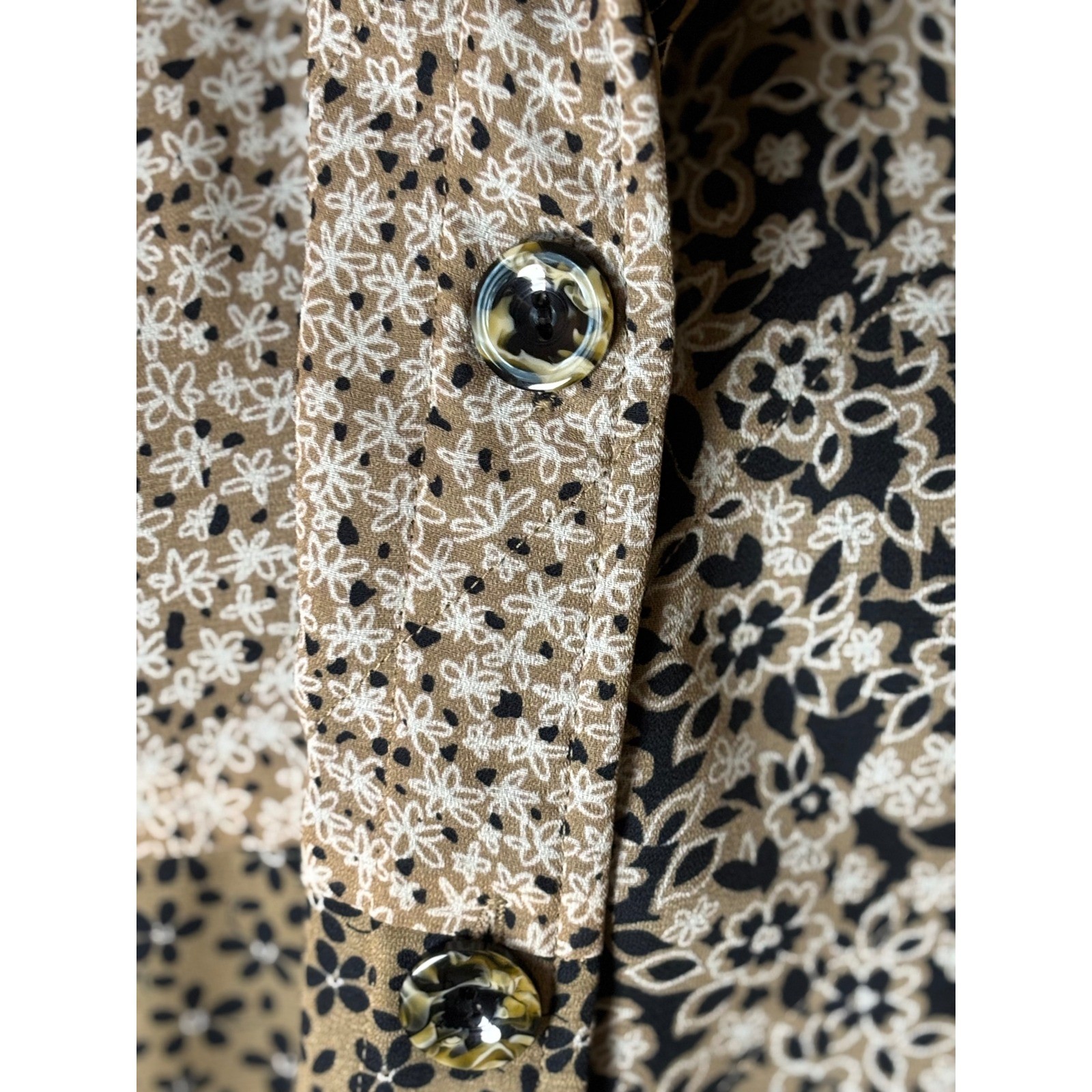 Vintage Patchwork Cottagecore Button shirt Jacket… - image 8