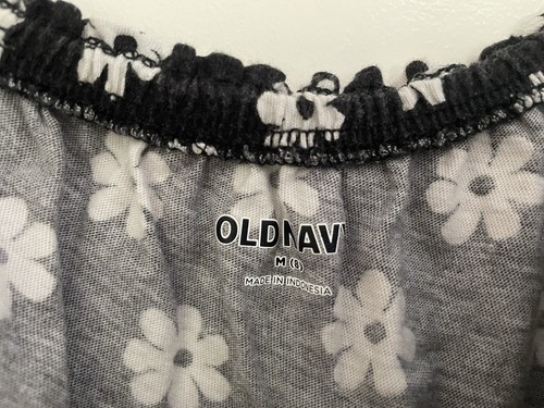 Old Navy Kids Girls Daisy Print Cotton Cinched Waist Short Sleeve Romper Black M - Picture 2 of 6