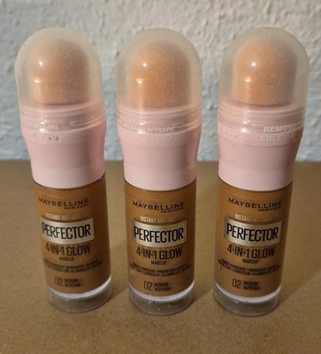 3x Maybelline Foundation Instant Perfector Glow 4in1, 02 Medium, 20 ml