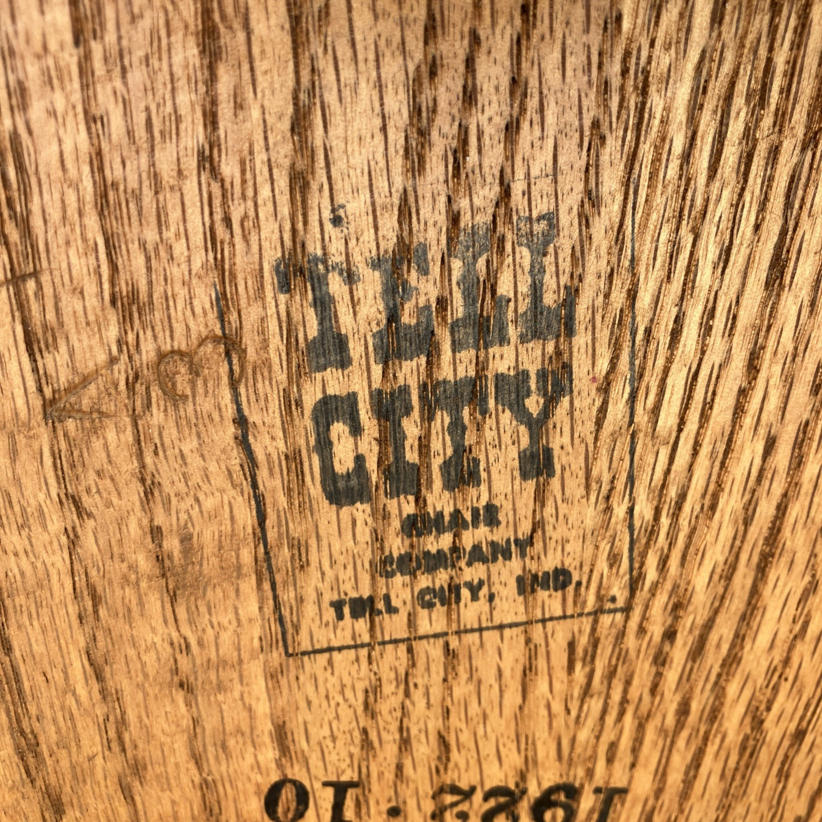 Vintage Tell City Oak Dining Room Set of Two Chairs Windsor Spindle Back