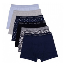 Calvin Klein Boys 6-Pack Cotton Stretch Boxer Briefs, Size Large