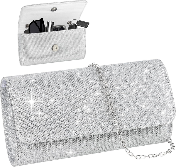 Jsmtkj Kettentasche, Clutch Damen, Glitzer Abendtasche, Elegante Envelope-image
