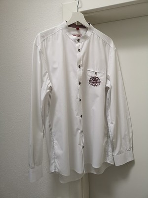 Spieth & Wensky Herren Trachtenhemd FCB-ERis-Hemd LA Gr. 43/44 weiß-dunkelrot
