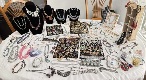 Huge High End Vtg Rhinestone Costume Jewelry Lot Hattie Kramer Florenza Art +