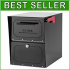 Durable Black Locking Mailbox with Magnetic Closure - Heavy Duty & Weatherproof