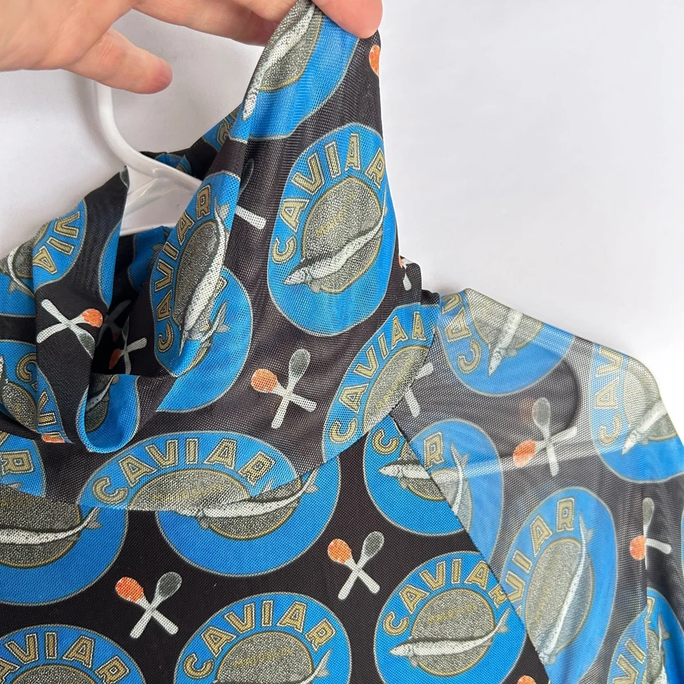 Mini Vestido Rachel Antonoff Lillian Cuello Alto Caviar Malla Superposición Bodycon L $188 Foto 4 de 4