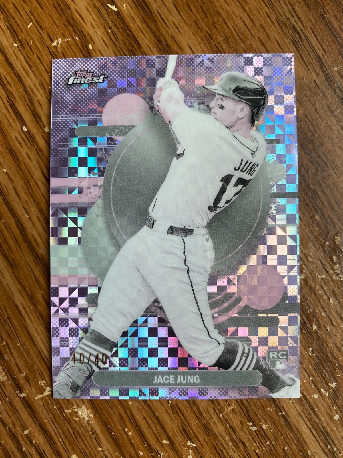 2025 Topps Finest Baseball Jace Jung Pearl Refractor RC 40/40 Uncommon #191