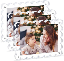 Trendy 6x8 Inch Magnetic Acrylic Photo Frame Set - 3 Pack