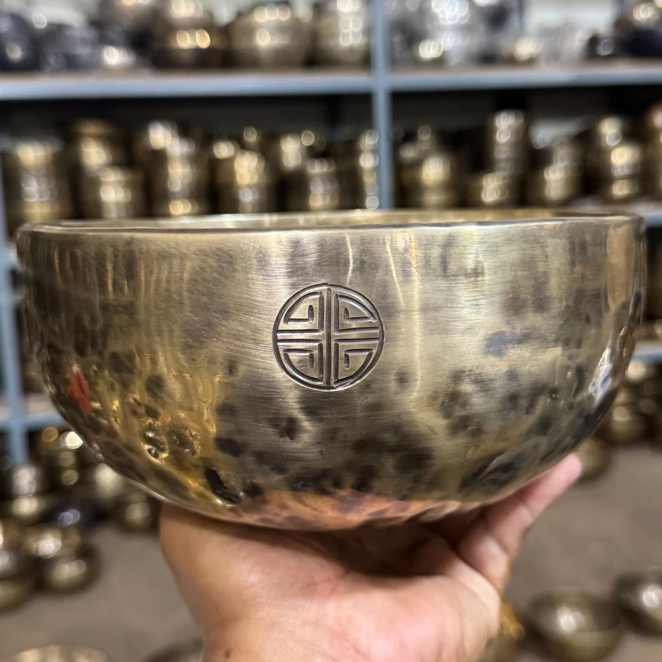 8 inches Diameter G note Tune Full moon Bowl-Throat Chakra Healing Singing Bowl - Image 4 of 4