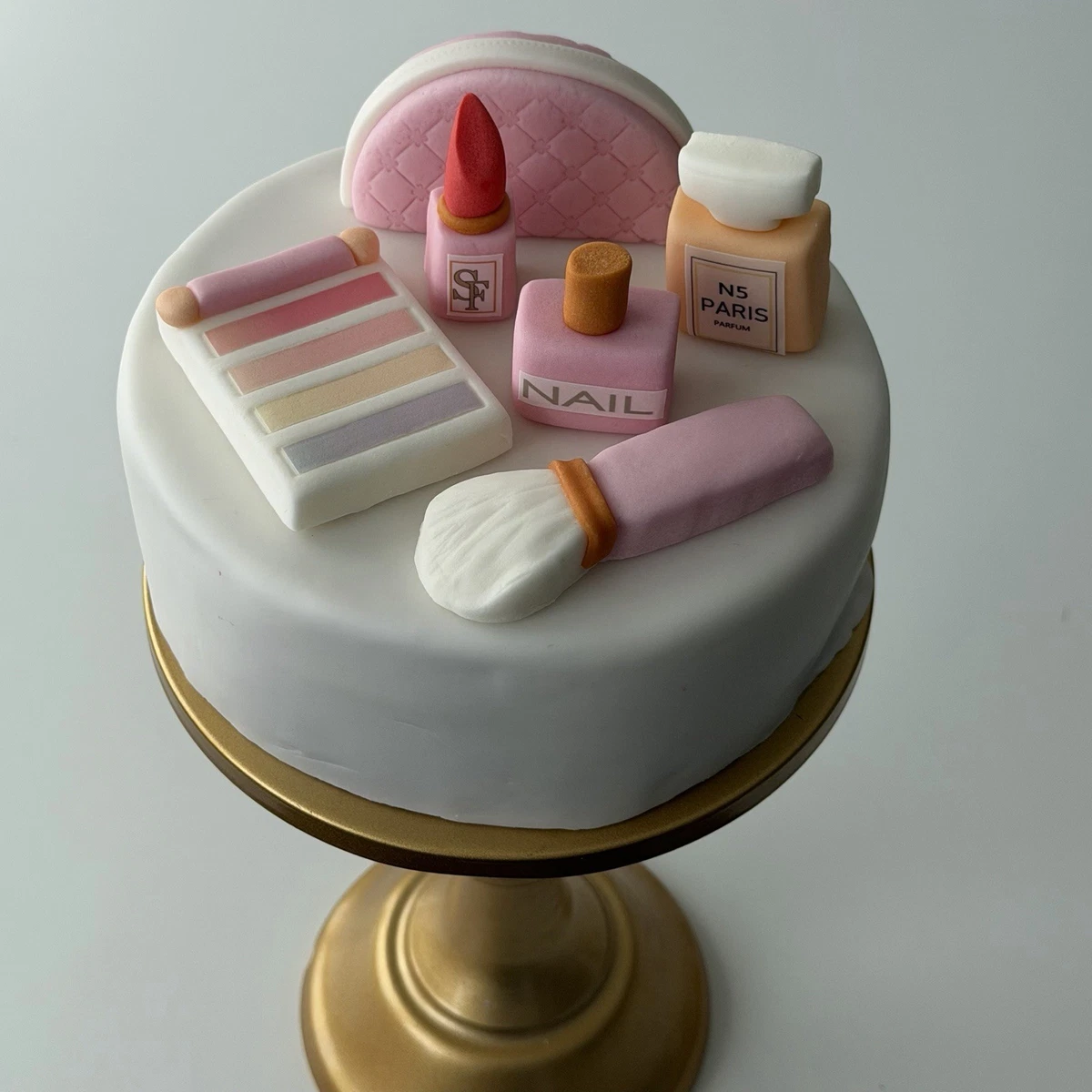Make up Cake Topper essbar Lippenstift Parfum Fondant Deko Geburtstag Mädchen - 6 Stück