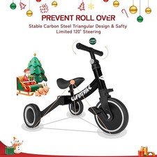 Besrey Kid Tricycle for Boy and Girl,Toddler Bicycles Trike Balance Bike,Black