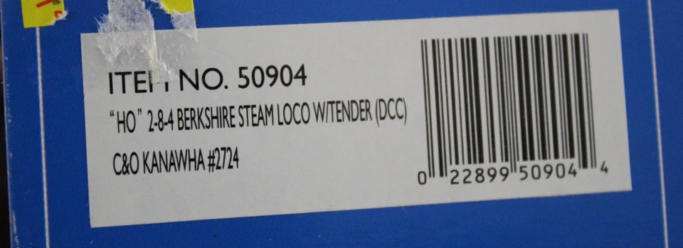 BACHMANN No. 50904 HO CHESAPEAKE & OHIO 2-8-4 BERKSHIRE STEAM Kanawha 2724 (270) - Image 2 of 2