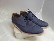 Florsheim Mens 9 Highland Canvas Plain Toe Oxford Navy 2535