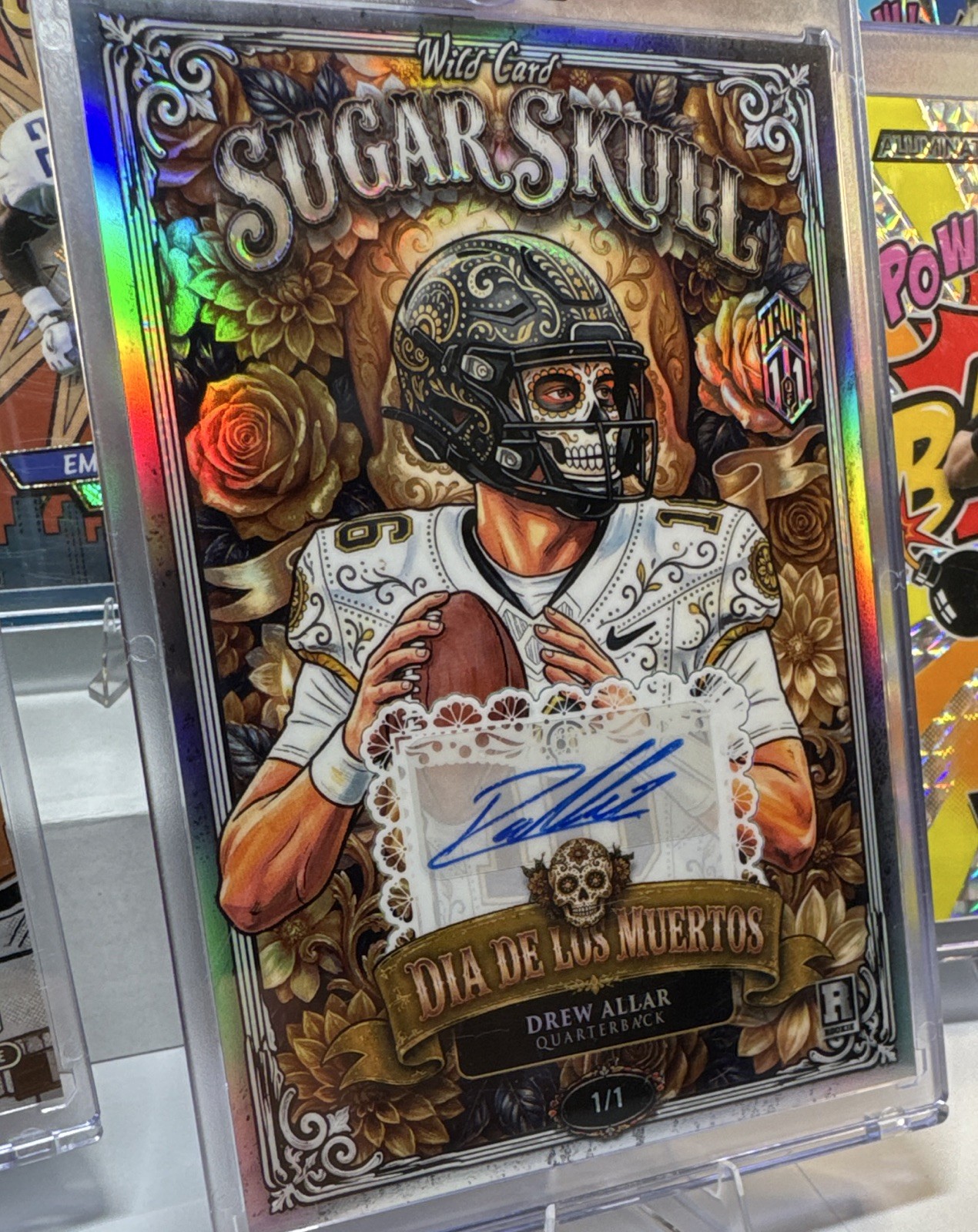 Drew Allar 2026 Rookie Wild Card Sugar Skull Dia De Los Muertos True 1/1 Auto view 2
