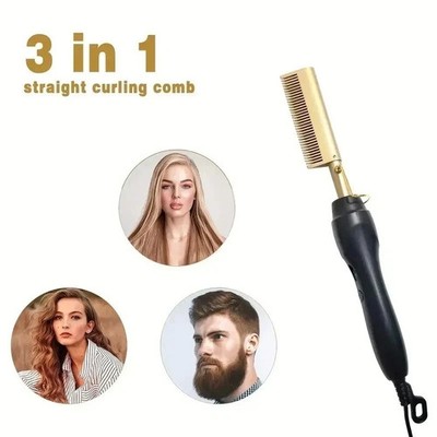 Hair Hot Comb Straightener Professional Press Comb Electric Hot Comb Portable