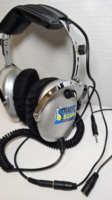 Track Scan Premium Nascar Noise Reduction Head Phones Black & Gray Tested VTG