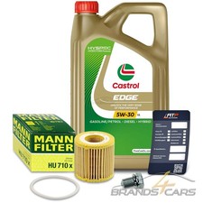 MANN-FILTER ÖLFILTER+5L CASTROL EDGE 5W-30 LL FÜR VW FOX 1.2 POLO 9N 1.2