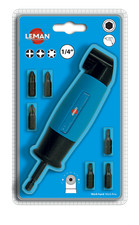 RENVOI D'ANGLE 90° POUR VISSEUSE + 6 EMBOUTS PH2 - PZ1 - PZ2 - T15 - T20 - T25 -