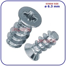 6.3mm FURNITURE SCREWS MOUNTING DRAW RUNNERS HINGES COUNTERSUNK HEAD EURO SCREW
